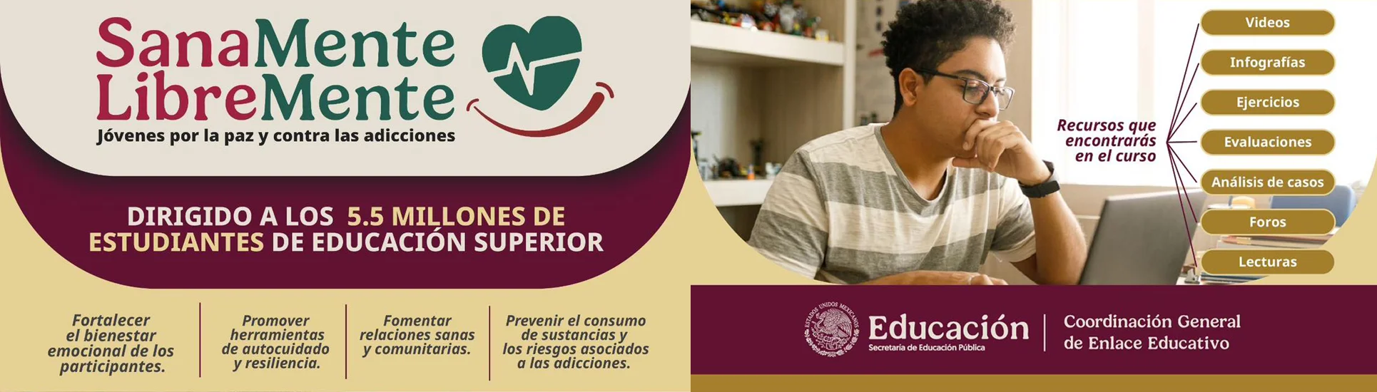 Sanamente Libremente Jóvenes por la paz y contra las adicciones - convocatoria disponible